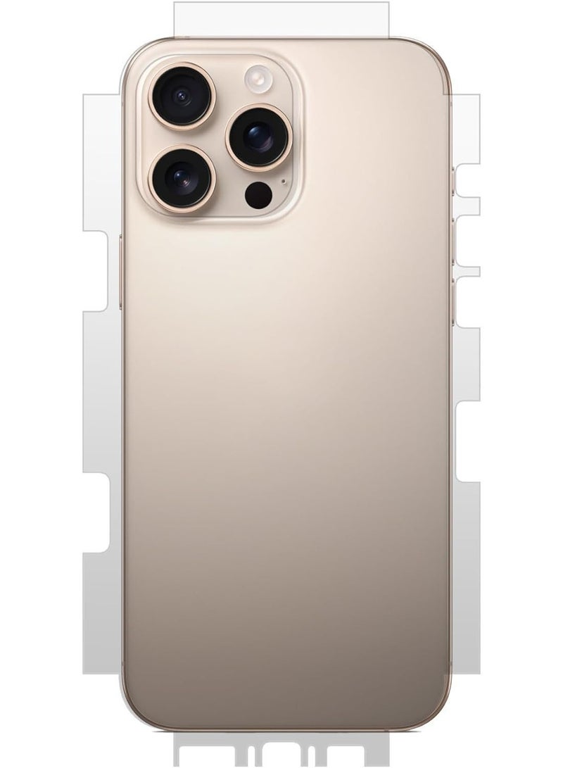 Muzz MATTE Back Sticker Screen Protector for iPhone 15 Pro, Matte Anti-Fingerprint, Full Side Anti-Scratch, Gelatin Material (iPhone 15 Pro) - Image 1