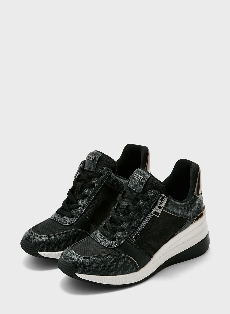 DKNY Kaden Lace Up Wedge Sneakers