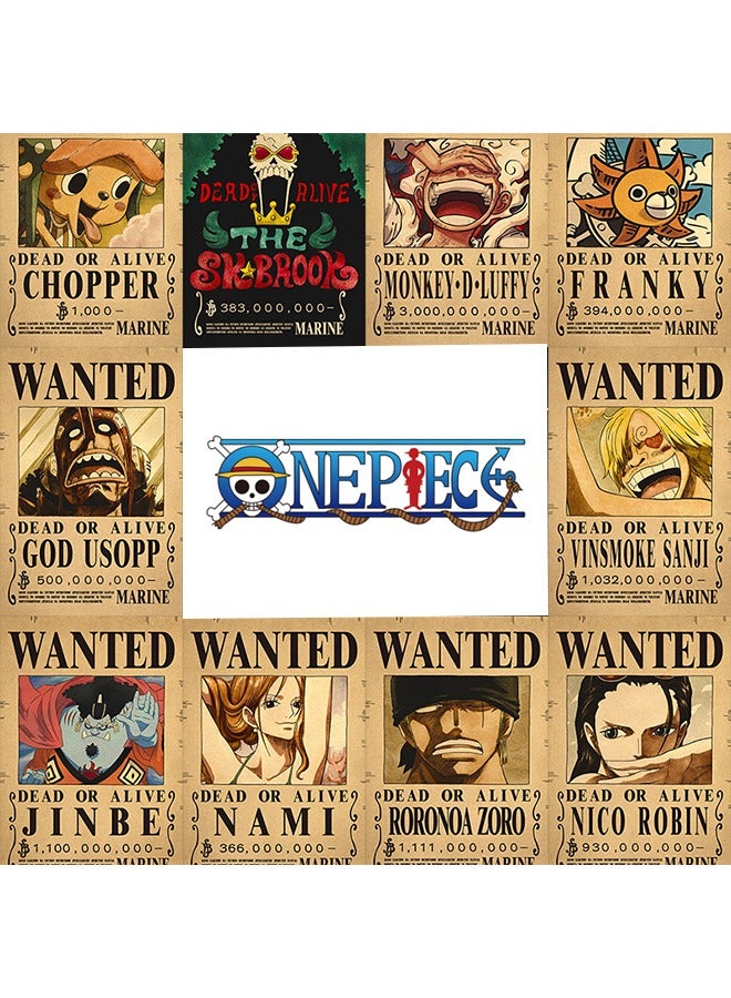 10-Piece One Piece Anime Poster Wall Sticker  - Image 1