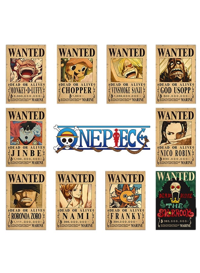 10-Piece One Piece Anime Poster Wall Sticker  - Image 2