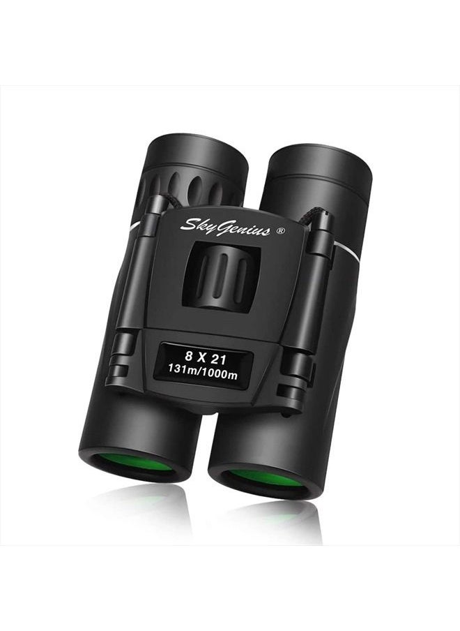 SkyGenius 8x21 Small Compact Lightweight Binoculars for Concert Theater Opera .Mini Pocket Folding Binoculars w/Fully Coated Lens for Travel Hiking Bird Watching Adults Kids(0.38lb)  - Image 1