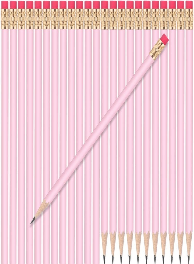 Weekgrat 24 Pcs Round Pencils with Eraser 2 HB Cute Pencils Bulk for School Graphite Wood Color Unsharpened Pencil for Drawing Sketching Wedding School Teacher Supplies Student Reward(Pink) - Image 1