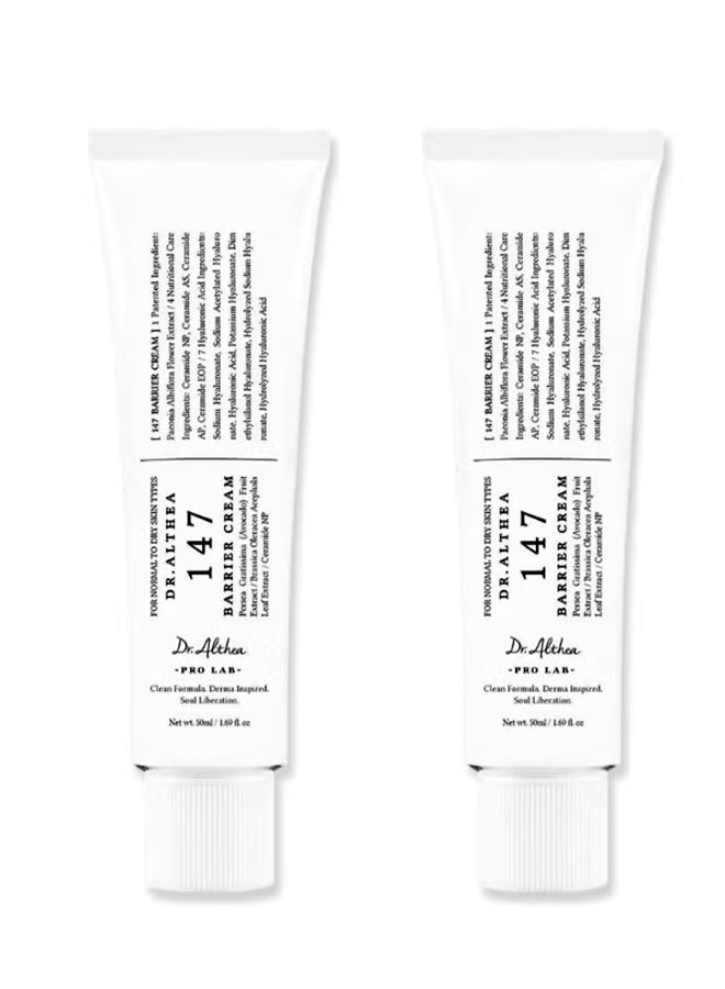 Dr.Althea 147 Barrier Cream Daily Skin Barrier Repair Care Deep Hydrating with Hyaluronic Acid & Ceramides Korean Vegan Skincare for All Skin Types 1.7 Fl Oz - Pack of 2 - Image 1