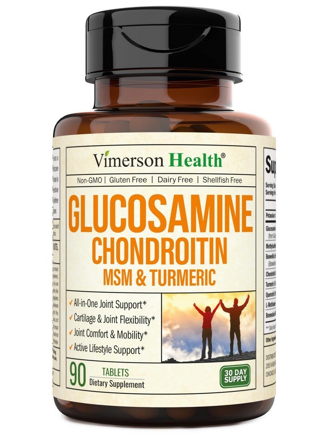 Vimerson Health Glucosamine Chondroitin MSM and Turmeric Supplement - Joint Support Supplement for Women & Men with Boswellia & Glucosamine Sulfate 1500 mg. Used for Cartilage & Joint Health & Flexibility 90 Tablets  - Image 1