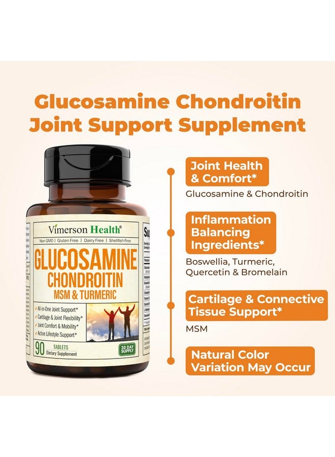 Vimerson Health Glucosamine Chondroitin MSM and Turmeric Supplement - Joint Support Supplement for Women & Men with Boswellia & Glucosamine Sulfate 1500 mg. Used for Cartilage & Joint Health & Flexibility 90 Tablets  - Image 5