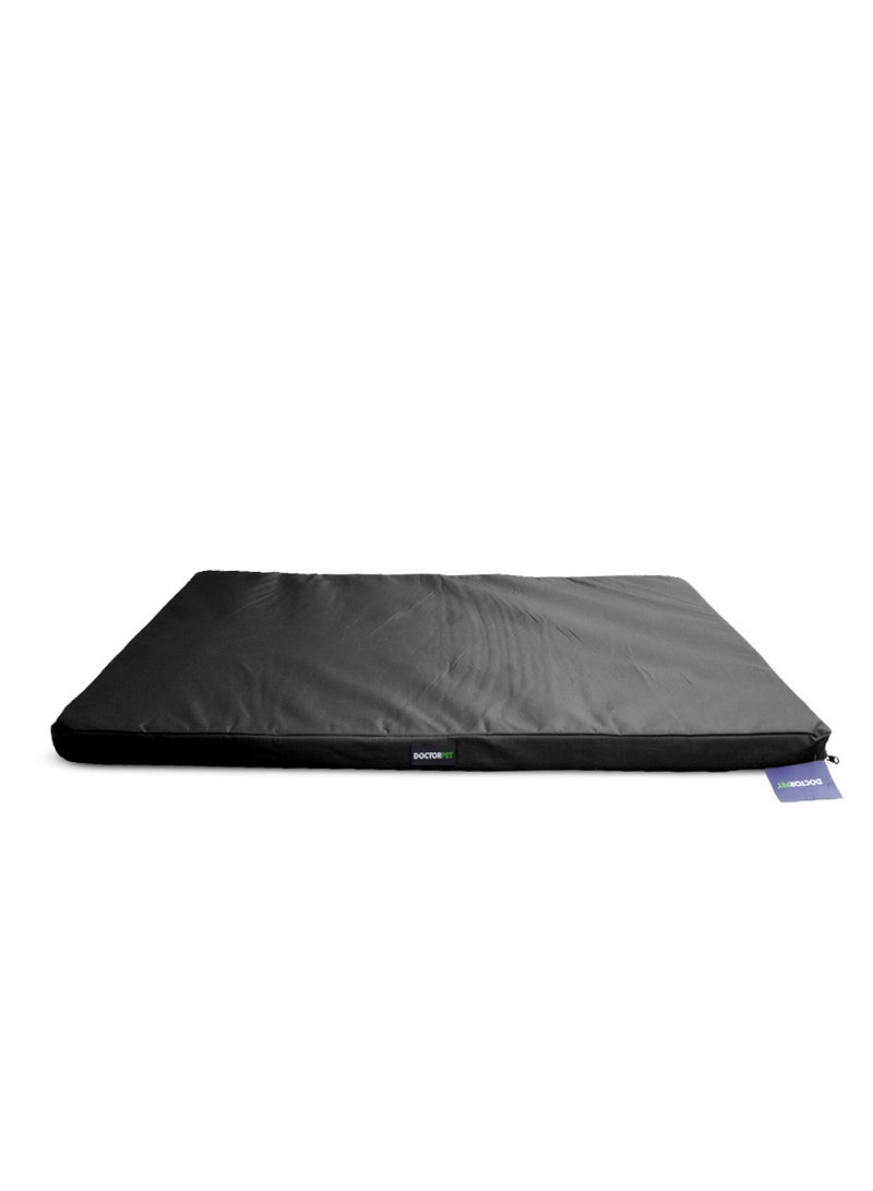 DOCTERPET Doctor Pet Gelato Series Crate Mattress Small - 46x61x6cm - Black - Soft Washable Fabric, Cooling Effect, Eco-Friendly Fill, Non-Slip Base - Ideal for Cats & Small Dogs - Image 1