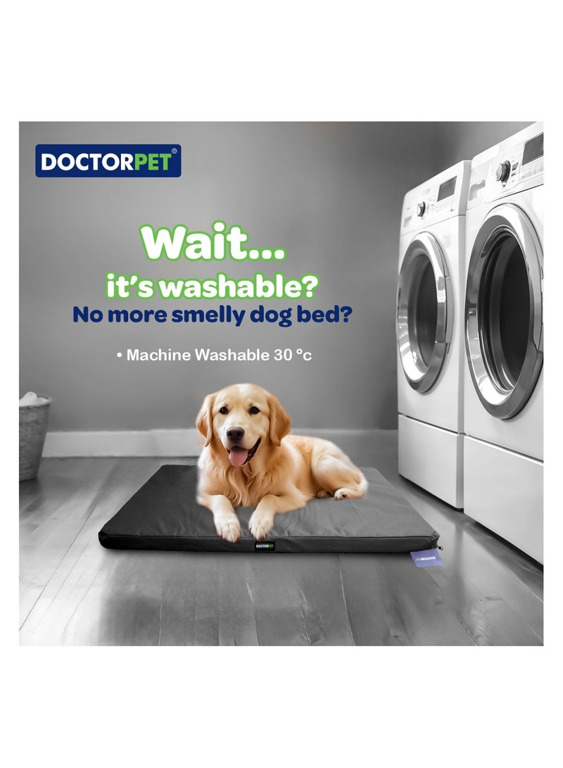 DOCTERPET Doctor Pet Gelato Series Crate Mattress Small - 46x61x6cm - Black - Soft Washable Fabric, Cooling Effect, Eco-Friendly Fill, Non-Slip Base - Ideal for Cats & Small Dogs - Image 3