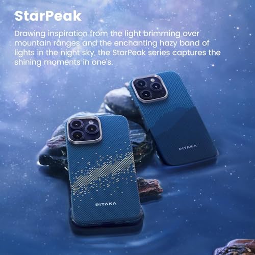 pitaka for iPhone 16 Pro Max Case Compatible with MagSafe, Thin & Light Case iPhone 16 Pro Max with a Caseless Feel, 1500D Aramid Fiber Woven [Tactile Woven-Milky Way Galaxy] - Image 2