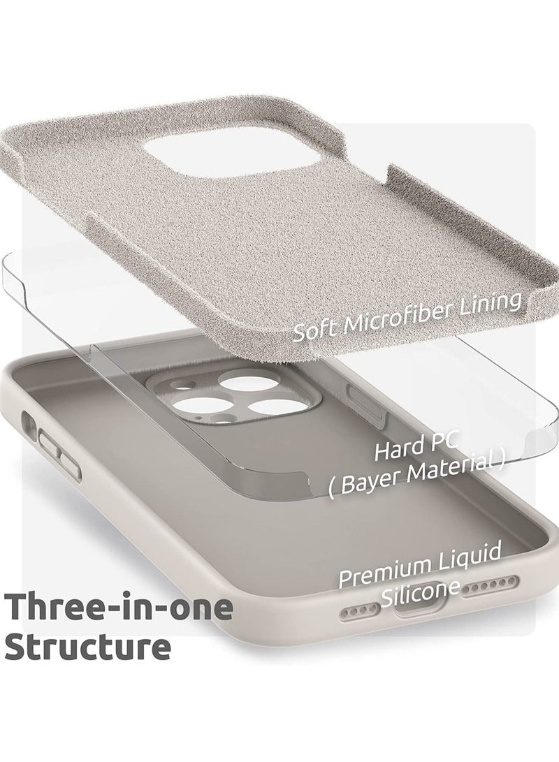 Silicone Case Compatible with iPhone 14 Pro Max, Soft Liquid Gel Rubber Cover Shockproof Bumper Anti-Scratch Anti-Fingerprint Anti-Drop Slim Cover (Not Original) (iPhone 14 Pro Max, White)