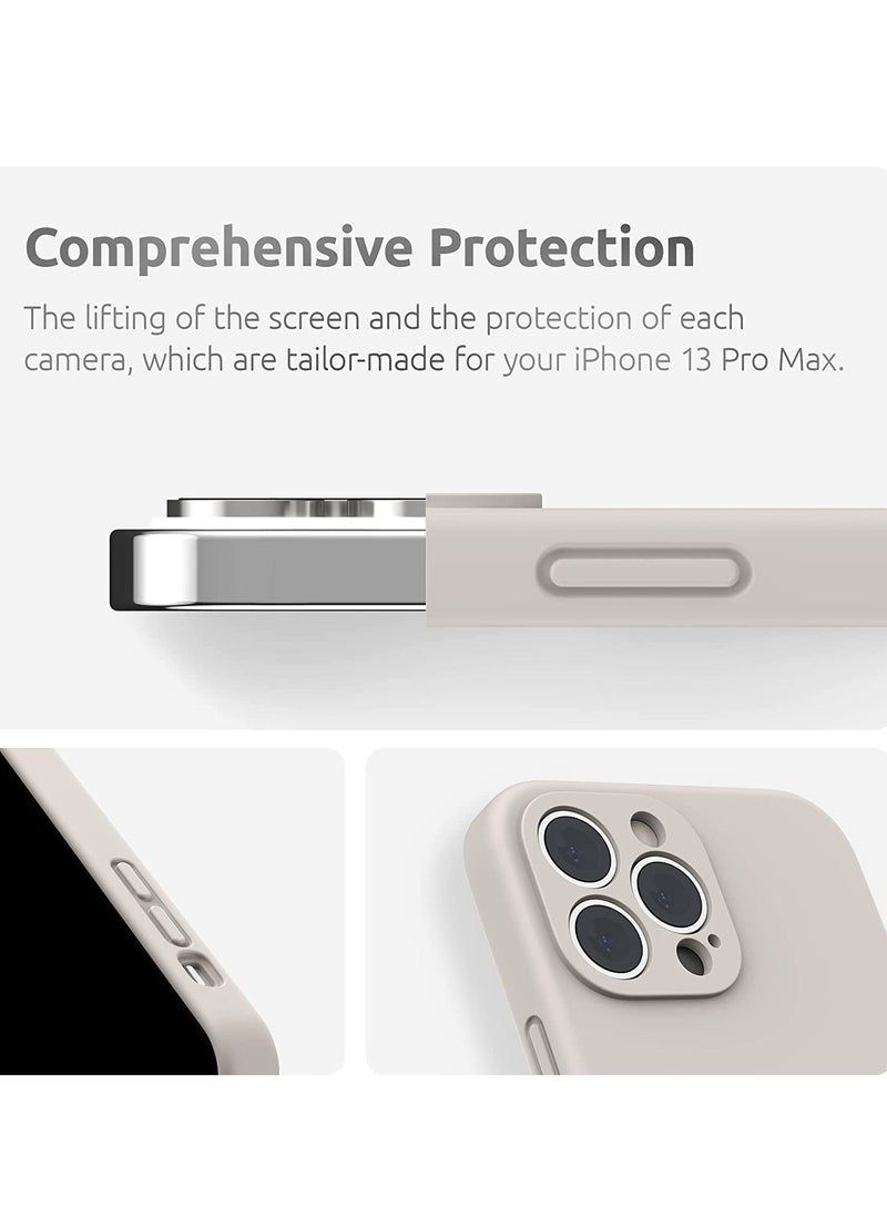 Silicone Case Compatible with iPhone 14 Pro Max, Soft Liquid Gel Rubber Cover Shockproof Bumper Anti-Scratch Anti-Fingerprint Anti-Drop Slim Cover (Not Original) (iPhone 14 Pro Max, White)