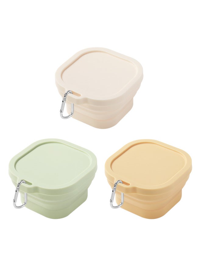Silicone Folding Bowl Food Grade Outdoor Travel Portable Lunch Box Suit Travel Compressible Silicone Bowl Wholesale-Specifications:750ml-Color:Mint Green  - Image 5