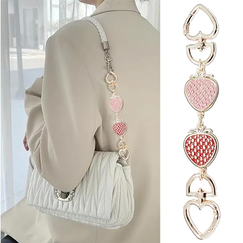 Chewarelly 4Pcs Purse chain Extender Bag Strap Extender Purse Strap Extension Replacement for Women, Girl Purse Bag Making Supplies(Moon, Strawberry, Flower, Pearl) - Image 5