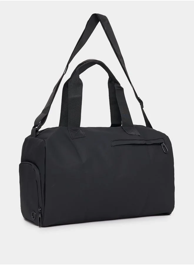 Styli Plain Gym Bag with Zip Pockets