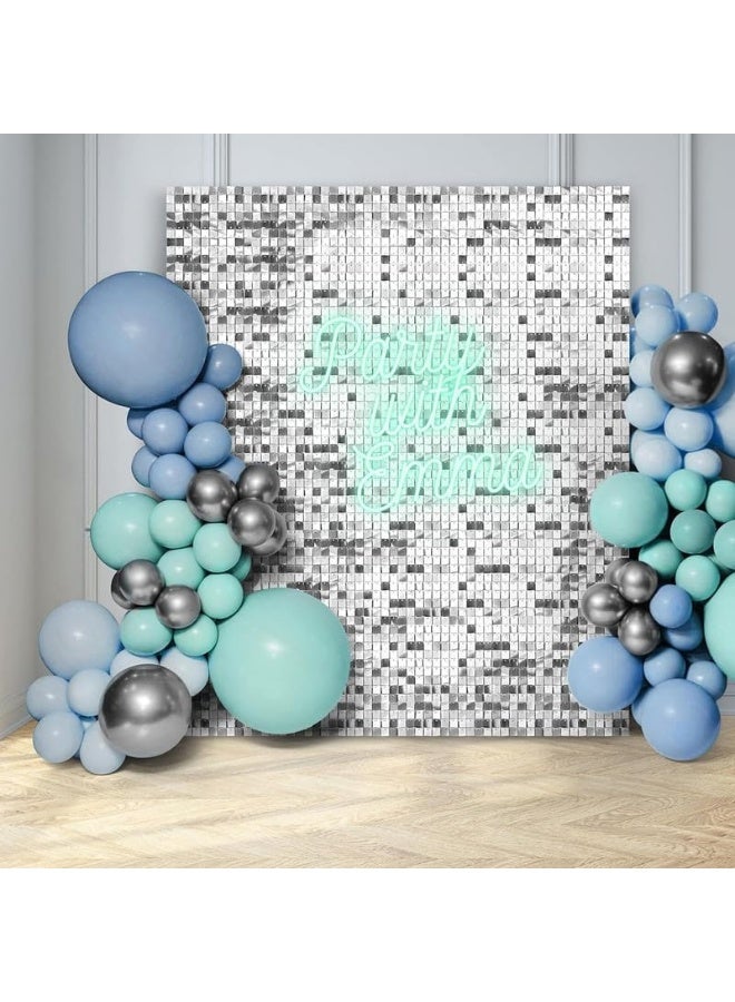 لوحة فضية لامعة للحفلات 30 × 30 × 30 سم فضية - Image 1