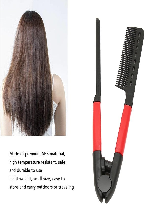 Semme 3Pcs V Shaped Styling Hair Comb for Straightening Knotty and Unkempt Hair, High Temperature Resistant, Lightweight and Portable Comb with Rounded Teeth - Image 2