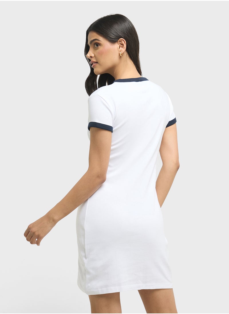 GUESS Logo Crew Neck Bodycon Dress  - Image 2