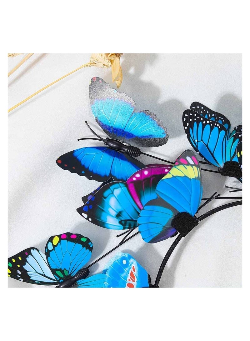 Bohemian Butterfly Fascinator Hat, Blue Headband for Bridal, Prom, Birthday, Cosplay, Tea Party, Hair Accessories for Women & Girls  - Image 5