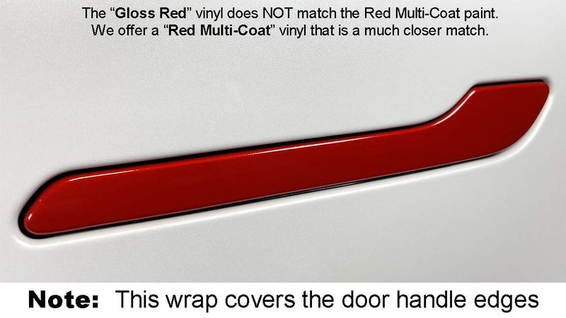 Custom Cut Graphics Full Door Handle Wrap for Tesla Model 3/Y (Gloss Red) - Image 4