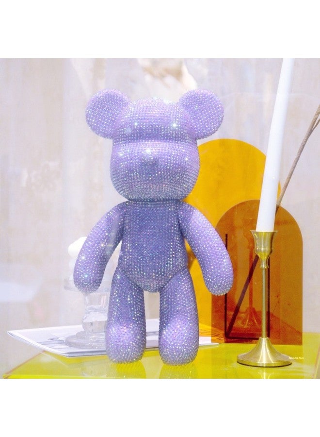 Sticker Drill Bear Handmade Sticker Drill Bear 23 Material Bag Ornaments Diamond Hand Bear Sticker Drill Doll-Color:Colorful Champagne + Diy Material Pack-Height:34cm