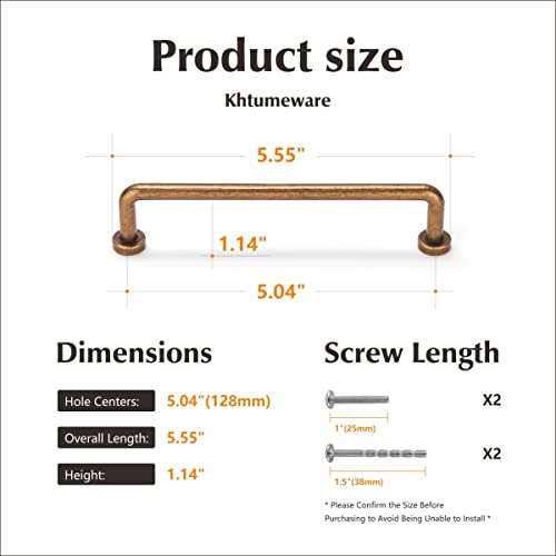 khtumeware 10 Pack 5 inch Hole Center Antique Brass Cabinet Pulls Vintage Cabinet Handle Kitchen Hardware Farmhouse Vintage Dressing Table Drawer Handle Classic Wardrob. - Image 4