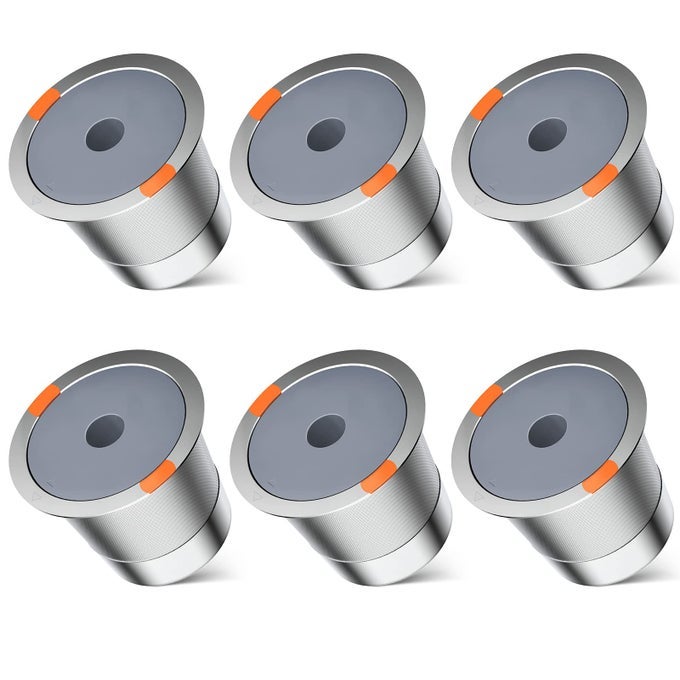REUSABLE K CUP COFFEE FILTERSUNIVERSAL STAINLESS STEEL REFILLABLE K CUPS FILTER USE FOR KEURIG 20 AND 10 COFFEE MAKERSBREWERS 6PACK