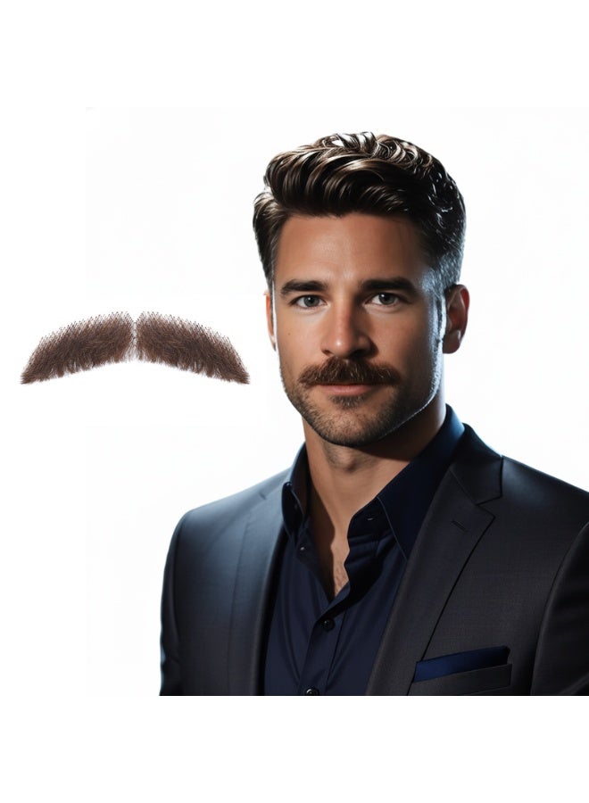 ShineDown Fake Mustache, Realistic Beard and Moustache for Party or Daily Use, Costume Facial Hair, Natural Looking Costume Beard - Image 1