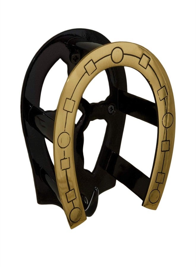 Tack Room Studio Brass Horseshoe Bridle Rack (Brass & Black)