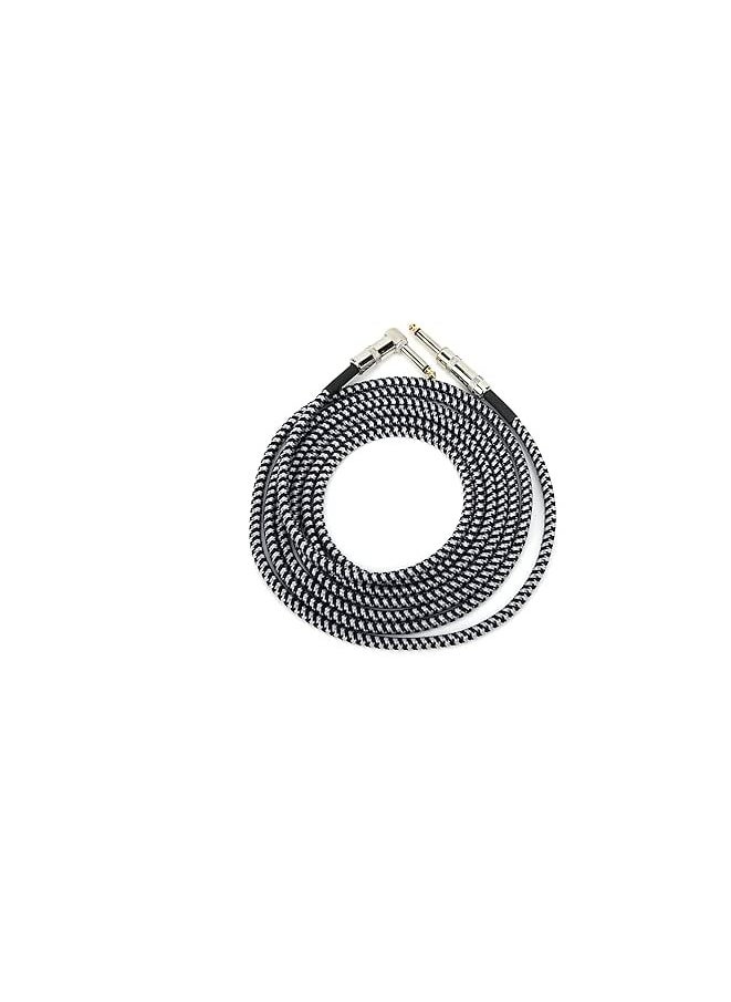 Anpro 3 m Guitar Instrument Cable 6.3 mm Noise Protection with Angled Plug and 1 Standard Jack for Electric Guitar, Bass Guitar, Keyboard, Disposable  - Image 1