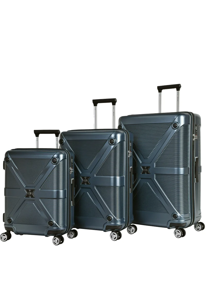 إيمينينت Hard Case Suitcase Trolley Luggage Set of 3 Polycarbonate Lightweight 4 Quiet Double Spinner Wheels Travel Bags With TSA Lock KJ97 Graphite