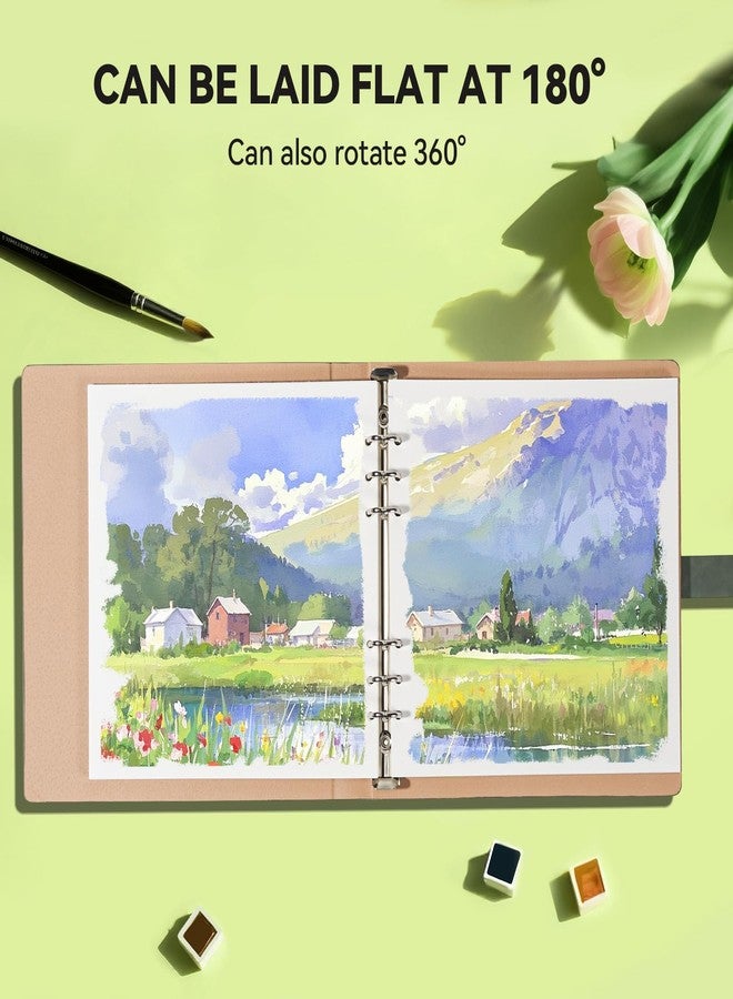 Lightwish Square Watercolor Sketchbook,100% Cotton,300gsm/140lb,Acid-Free,Hot Press Watecolor Paper Journal for Artists Adults Students,20 Sheets,8.27 * 8.27 Inches - Image 5