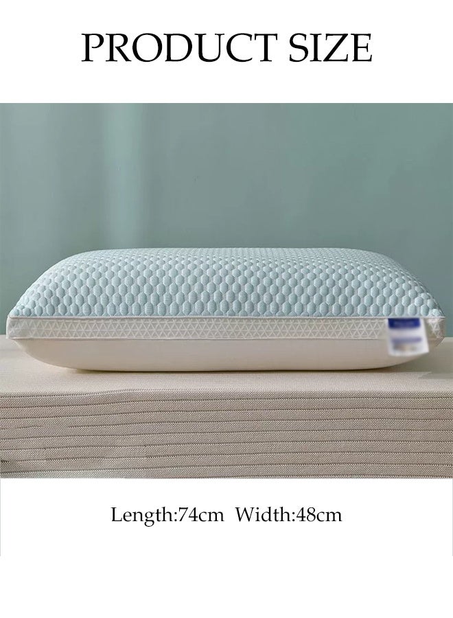 DUNISO 1 Pair of Ergonomically Comfortable Sleep Pillows Medium Support Comfortable Hollowfibre Pillow Breathable Washable 3D Structured Massage Granule Pillow for Neck, Back, Side Sleepers - Image 3