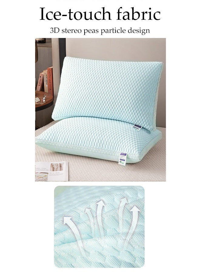 DUNISO 1 Pair of Ergonomically Comfortable Sleep Pillows Medium Support Comfortable Hollowfibre Pillow Breathable Washable 3D Structured Massage Granule Pillow for Neck, Back, Side Sleepers - Image 4