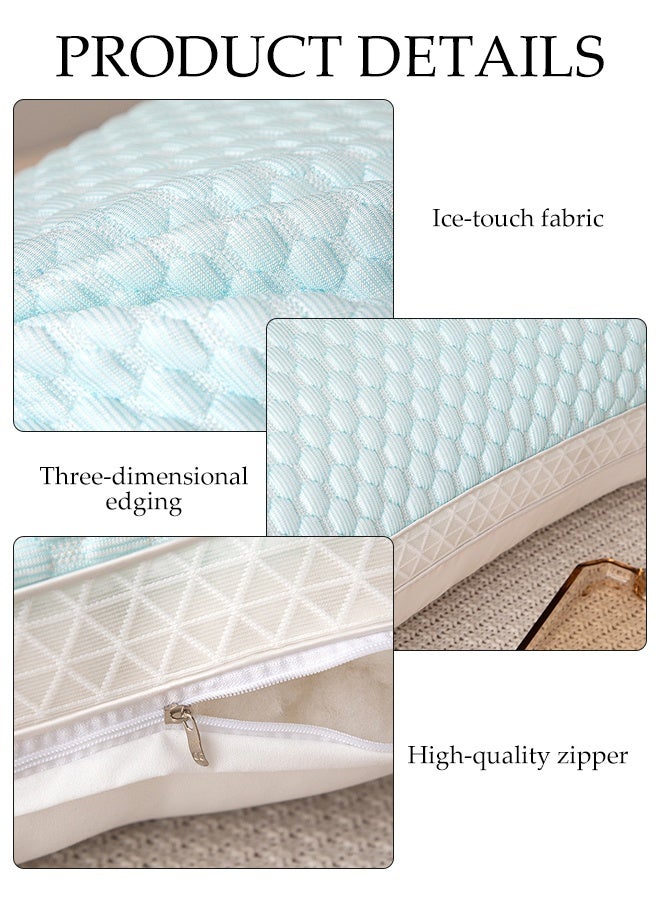 DUNISO 1 Pair of Ergonomically Comfortable Sleep Pillows Medium Support Comfortable Hollowfibre Pillow Breathable Washable 3D Structured Massage Granule Pillow for Neck, Back, Side Sleepers - Image 5