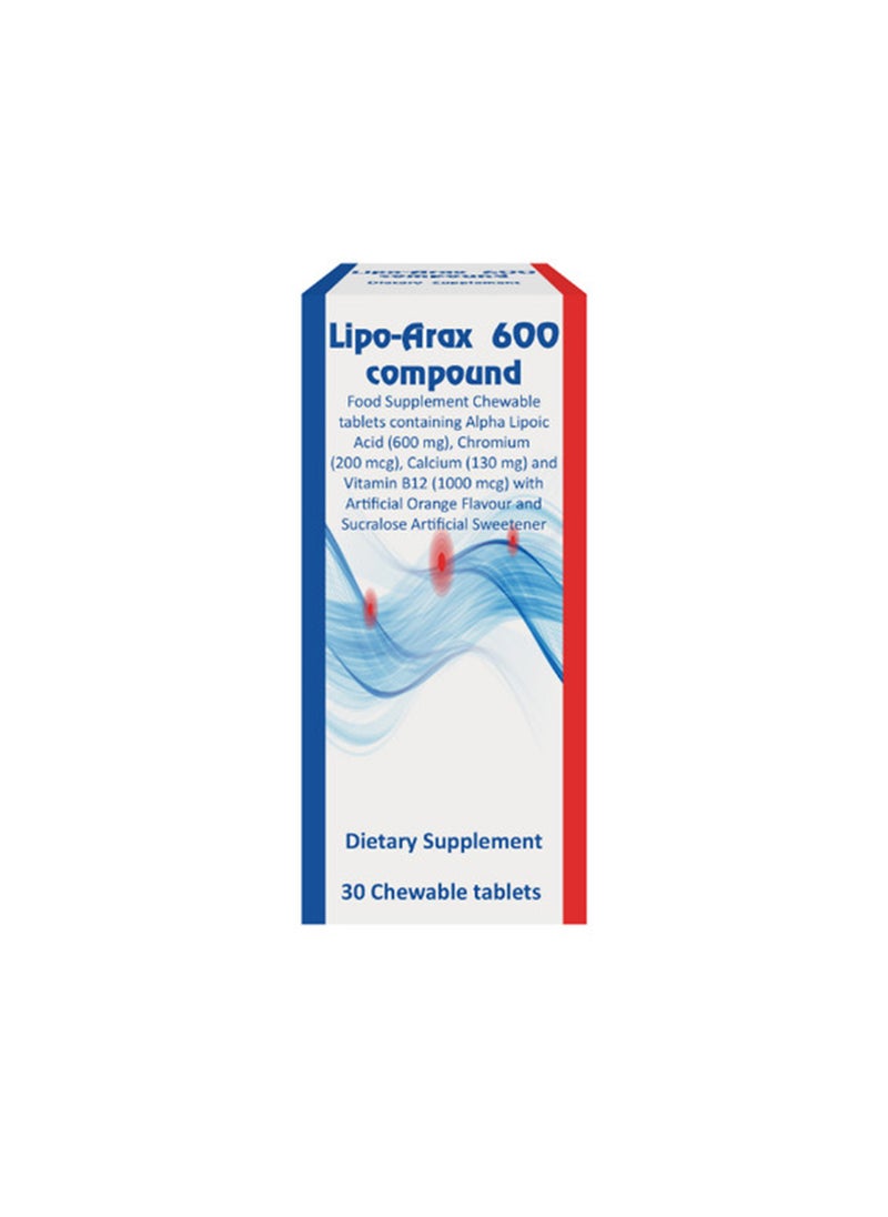 Noor AlQmar Lipo-Arax 600 For Nerve Support And Overall Health Improvement - 30 Chewable Tablet  - Image 2