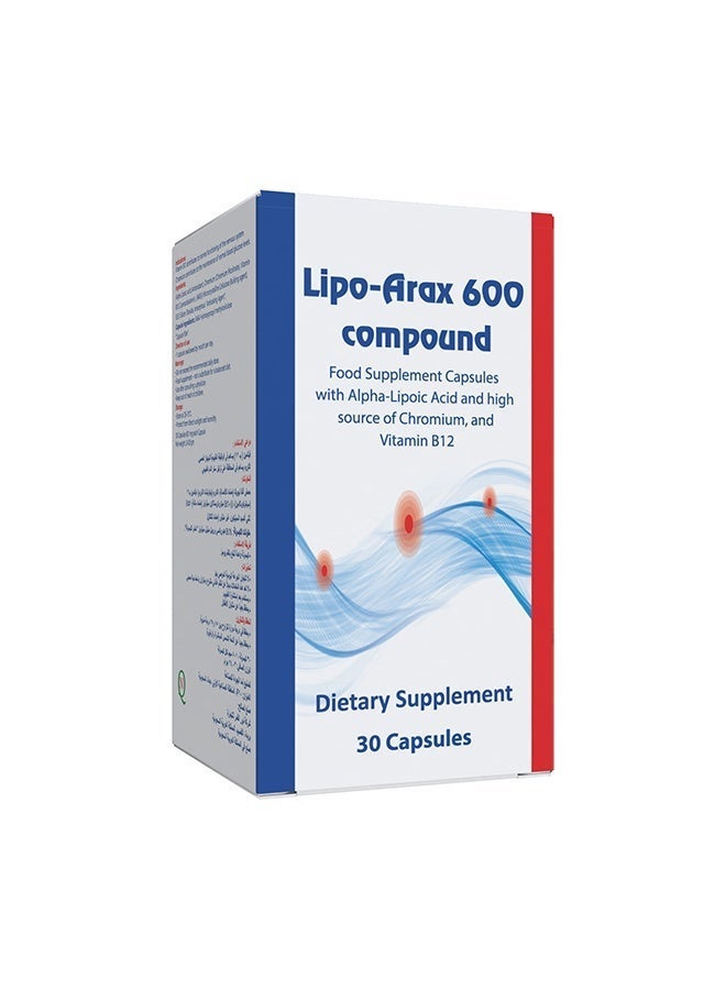 Noor AlQmar Lipo-Arax Compound 600 For Nerve Support And Overall Health Improvement - 30 Capsules - Image 3