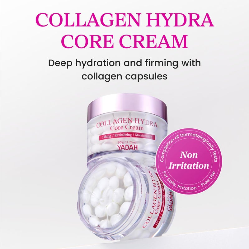 YADAH كريم ياده كولاجين هيدرا كور (50 جرام) - ترطيب، العناية بالتجاعيد، العناية بالتثبيت. كولاجين منخفض الجزيئات، حمض الهيالورونيك. - Image 2