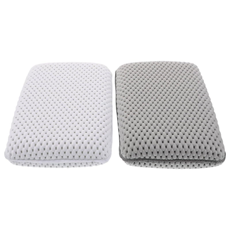 2Pcs Foam Bath Pillow Set with Suction Cups Non Slip Tub Cushion Neck and Back Support for Spa - Image 2