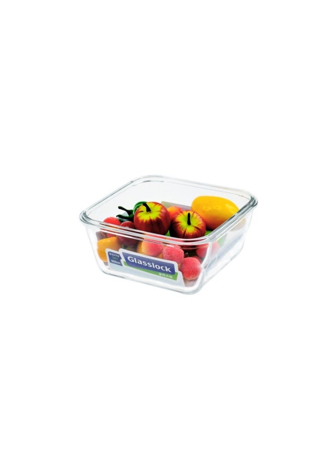 Glasslock Premium Glass Food Storage Container 900ml Square Airtight BPA Free Locking Lid Microwave Freezer Dishwasher Safe Meal Pep Lunch Box for Daily Use