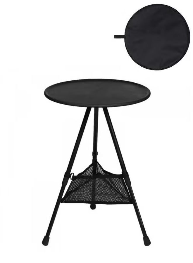 founder Telescopic Folding Round Table, Outdoor Three-legged Dining Table, Portable Aluminum Alloy Coffee Table, Hike Picnic Liftable Table - Image 1