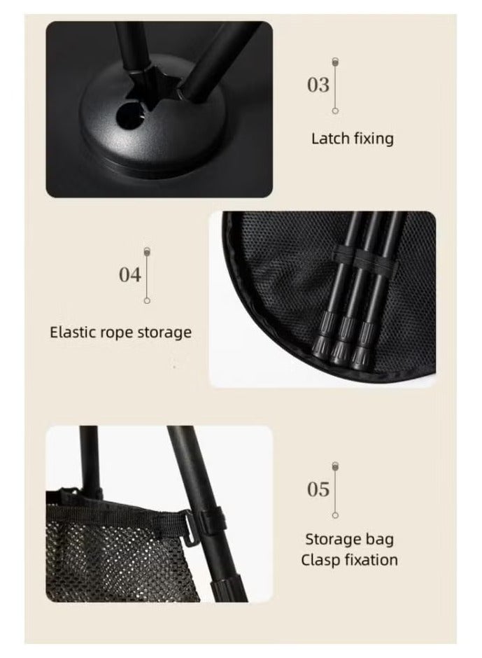 founder Telescopic Folding Round Table, Outdoor Three-legged Dining Table, Portable Aluminum Alloy Coffee Table, Hike Picnic Liftable Table - Image 3