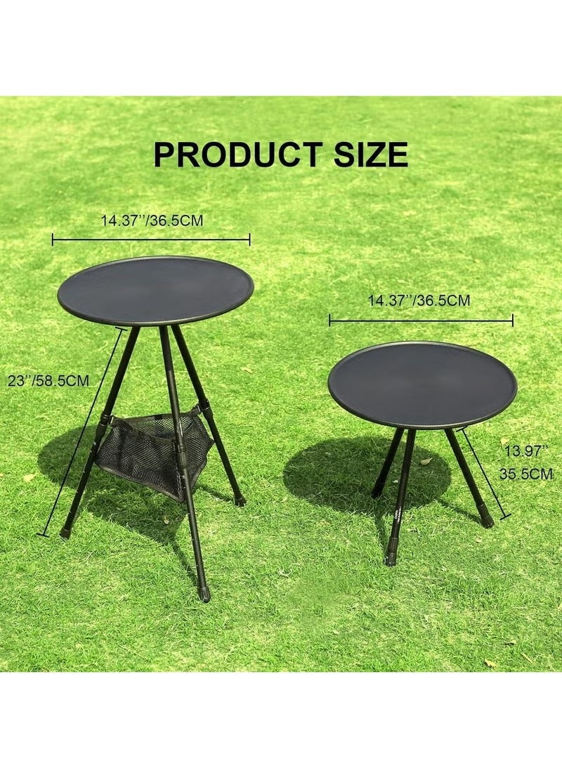 founder Telescopic Folding Round Table, Outdoor Three-legged Dining Table, Portable Aluminum Alloy Coffee Table, Hike Picnic Liftable Table - Image 5
