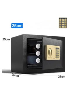 ALMUFARREJ Mini Electronic Deluxe Digital Security Safe Box With Electronic Keypad Lock and Physical Key For Home Office Hotel Jewelry Passport Watches Cash Storage  - Image 1