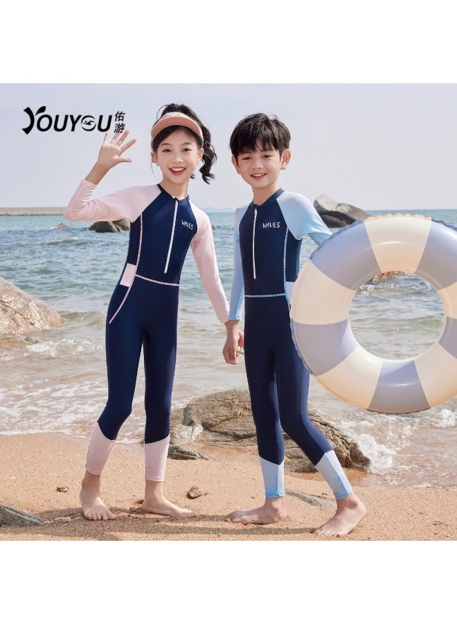 Generic Children's Swimsuit Teenagers Winter Hot Spring One-piece Swimsuit Big Kids Professional Quick-drying Training Swimsuit-Color:Pink-Size:5xl  Girls With Removable Chest Pad  - Image 2