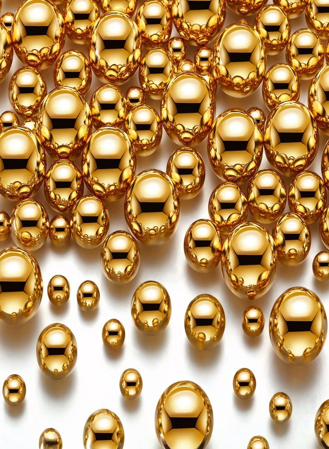 Junkin Christmas Vase Filler Faux Pearls Vase Makeup Beads Bulk No Hole Gloss Pearl Beads Mixed Sizes Round Pearls for Wedding Home Table Birthday Decoration, 8/14/20 mm(Gold) - Image 1