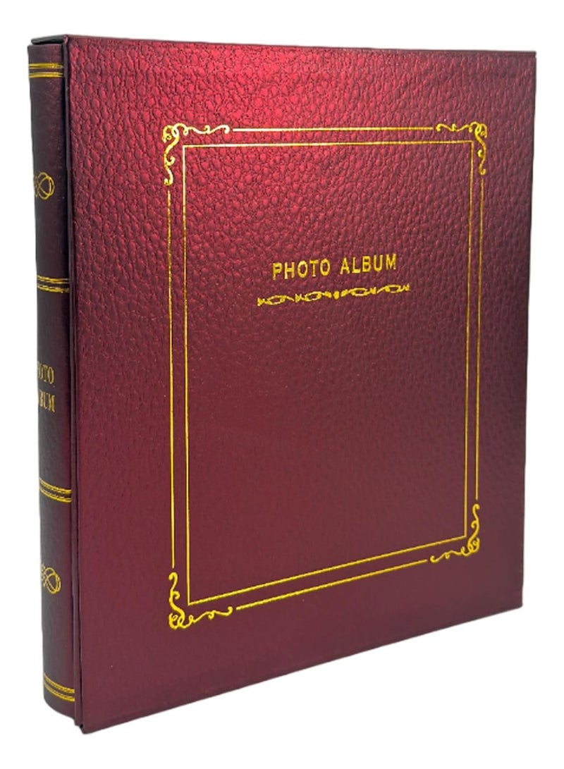 Decorhills Decorhills Photo Album Scrapbook with Slip in Cover, Premium Photo Organizer for Family, Weddings, Travel, and Special Memories, 8 Slots x 50 Pages, 400 Photo Slots, Photo Size 4x6 Inch - Mehroon  - Image 1