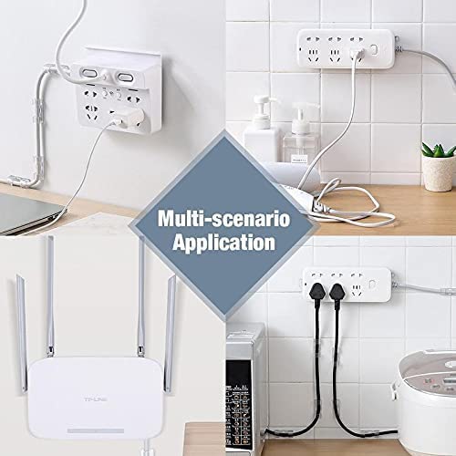 PLENARO PLENARO Power Strip Holder Fixator No Hole Plugin Wall Socket Sticker Fixerfor Desk Wall Router Remote Control Paper Towel Box Pack of 4  - Image 5