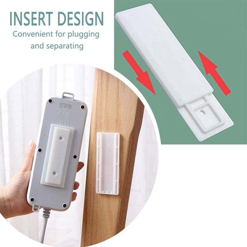 PLENARO PLENARO Power Strip Holder Fixator No Hole Plugin Wall Socket Sticker Fixerfor Desk Wall Router Remote Control Paper Towel Box Pack of 4  - Image 2