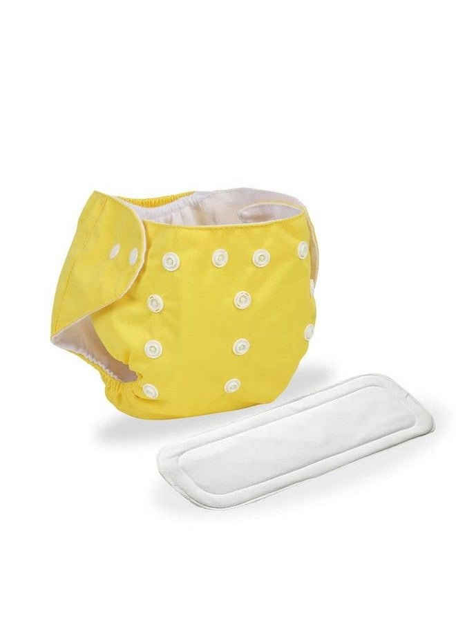Chinmay Kids - Combo Of Reusable Baby Washable Cloth Diaper Nappies With Multi Layered Micro Fibre Baby Insert Pads (Yellow & Green) (Set Of 2) (Assorted Colours) - Image 1
