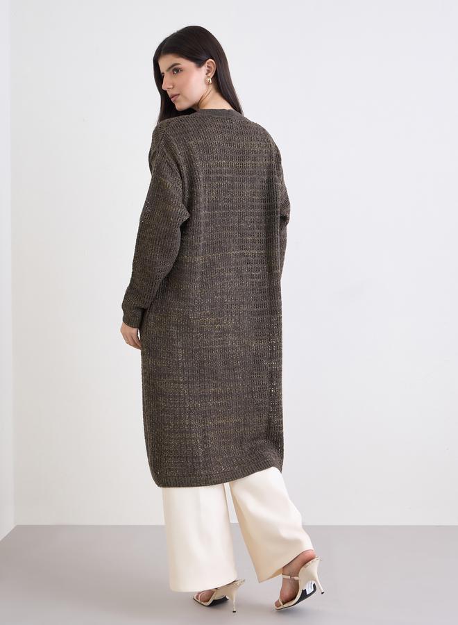 ستايلي كارديغان محبوك طويل - Image 5