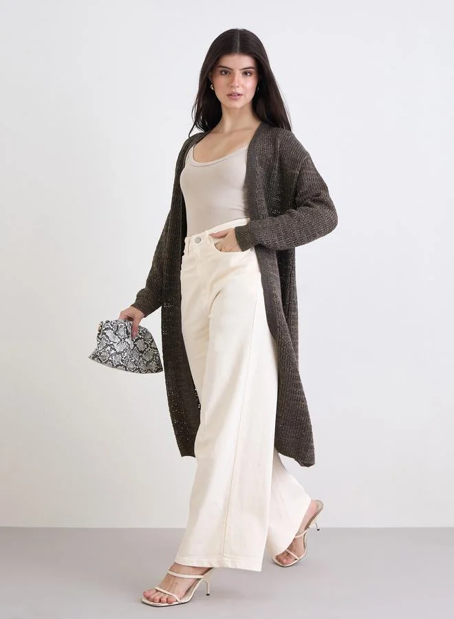 ستايلي كارديغان محبوك طويل